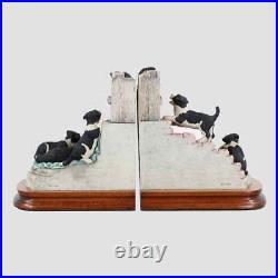 Not A Moments Peace (Bookends) Border Fine Arts Border Collie Pups