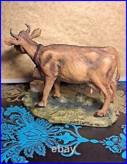 Original Signed 1978 Lowell Davis Blossom Cow Figurine Schmid Border Fine Arts