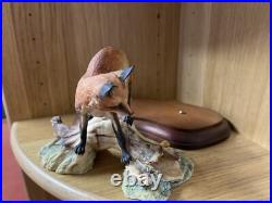 RARE 1978 Border Fine Arts Fox and Rabbit figurine by Mairi Laing With Stand