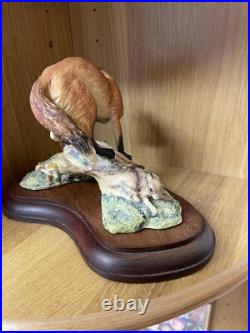 RARE 1978 Border Fine Arts Fox and Rabbit figurine by Mairi Laing With Stand