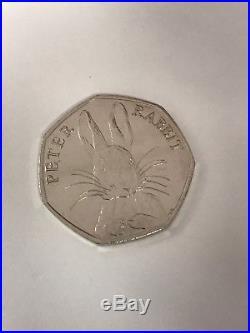 RARE 2016 Collectible Beatrix Potter Peter Rabbit Half Whisker 50 Pence Coin