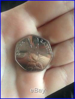 RARE 2016 Collectible Beatrix Potter Peter Rabbit Half Whisker 50 Pence Coin
