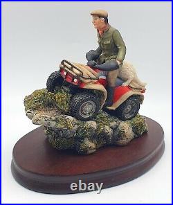 RARE Border Fine Arts Easy Riders figurine Farmer & Collie dog on quad bike