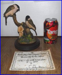 RARE Border Fine Arts Limited Edition Willow Tits 1980 219/850 Excellent COA
