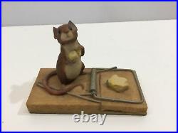 RARE Vintage AYNSLEY Border Fine Arts, MOUSE ON TRAP, CHEESE 1980, owned from new