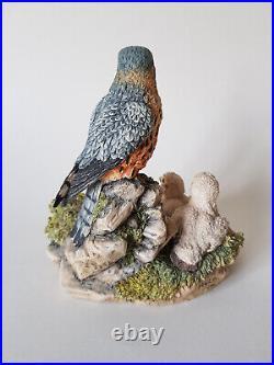 Rare BORDER FINE ARTS Merlin Falcon & Chicks 1992 Bird Prey Figurine EXCELLENT