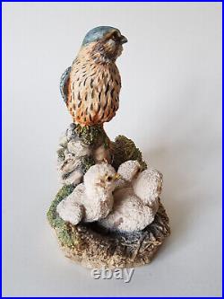 Rare BORDER FINE ARTS Merlin Falcon & Chicks 1992 Bird Prey Figurine EXCELLENT