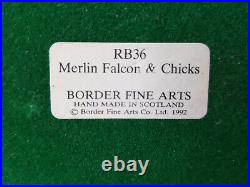 Rare BORDER FINE ARTS Merlin Falcon & Chicks 1992 Bird Prey Figurine EXCELLENT