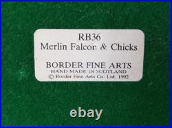 Rare BORDER FINE ARTS Merlin Falcon & Chicks 1992 Bird Prey Figurine EXCELLENT