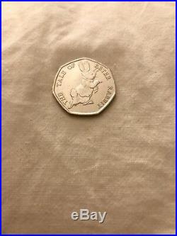 Rare Beatrix Potter 2017 Tale of Peter Rabbit 50p coin collection-circulated