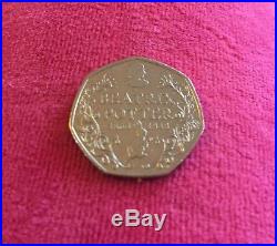 Rare Beatrix Potter 50p 2016 Sterling Silver Coin, Commemorative, Original