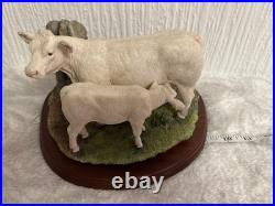 Rare Border Fine Arts A9631 Charolais Cow & Calf Vintage/ Excellent Condition
