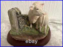 Rare Border Fine Arts A9631 Charolais Cow & Calf Vintage/ Excellent Condition