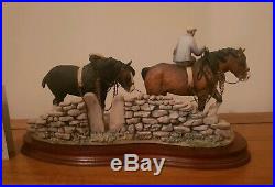 Rare Border Fine Arts COMING HOME Shire Horses James Herriot c. 1985