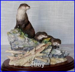 Rare Border Fine Arts High and Dry MTR09 Otter & Cubs Figurine Ltd Edn 135/2500 Rare Border Fine Arts High and Dry MTR09 Otter & Cubs Figurine Ltd Edn 135/2500