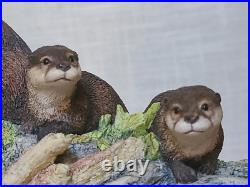 Rare Border Fine Arts High and Dry MTR09 Otter & Cubs Figurine Ltd Edn 135/2500 Rare Border Fine Arts High and Dry MTR09 Otter & Cubs Figurine Ltd Edn 135/2500