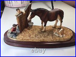 Rare Border Fine Arts Next generation Clydesdale Mare And Foal. Horse Collection