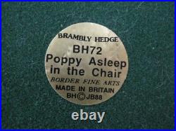 Rare Border Fine Arts Poppy Asleep In The Chair Brambly Hedge Figurine Bh72