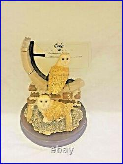 Rare Border Fine Arts Silent Sanctuary Barn Owls Figurine Model SOC1