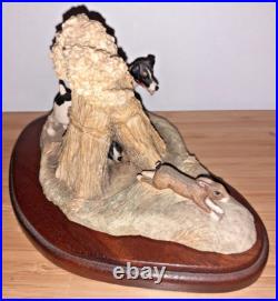 Rare Border Fine Arts Terrier Dogs Chasing Hare Figure, Scotland, J. A. Butler Rare Border Fine Arts Terrier Dogs Chasing Hare Figure, Scotland, J. A. Butler