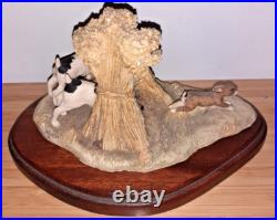 Rare Border Fine Arts Terrier Dogs Chasing Hare Figure, Scotland, J. A. Butler Rare Border Fine Arts Terrier Dogs Chasing Hare Figure, Scotland, J. A. Butler
