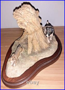 Rare Border Fine Arts Terrier Dogs Chasing Hare Figure, Scotland, J. A. Butler Rare Border Fine Arts Terrier Dogs Chasing Hare Figure, Scotland, J. A. Butler
