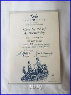 Rare Border Fine Arts Thirsty Work Ltd Edition With Certificate