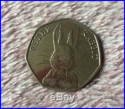 Rare, Collectable Beatrix Potter, Peter Rabbit Half Whiskers 2016 50p coin