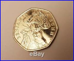 Rare Collectors Beatrix Potter Benjamin Bunny 2017 50p coin excellent condition