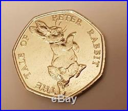 Rare Collectors Beatrix Potter Peter Rabbit 2017 50p coin excellent condition