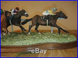 Rare Limited Edition Border Fine Arts on the rails horseracing horse ornament