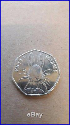 Rare Peter Rabbit Beatrix Potter 2016 50p Coin