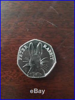 Rare Peter Rabbit Beatrix Potter 2016 50p Coin. Circulated