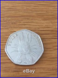 Rare Peter Rabbit Half Whisker 50p coin 2016- Beatrix Potter