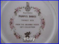 Rare Royal Doulton Brambly Hedge Round Lidded China Trinket Box Poppy`s Babies