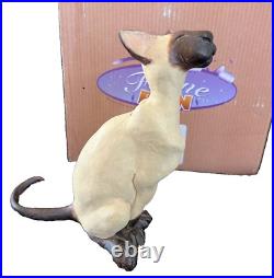 Rare Siamese Cat Figure Sculpture By Border Fine Arts Enesco A8547 Original BOX