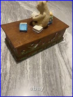 Rare border fine arts Classic Pooh Writing Covered Box Pooh At Home BFA Ceramic