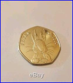 Rare collectable 50p coin beatrix potter peter rabbit half whiskers