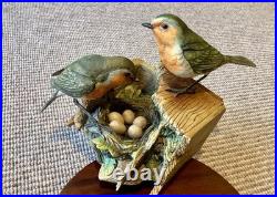 Robins Nesting Border Fine Arts Birds. 1988 No149/950. By R. T. Roberts. Rare