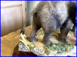 Scarce Large Border Fine Arts Ltd Edt Elephant Group Tender Moments B0002