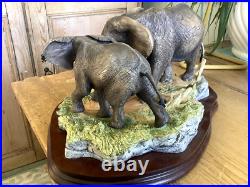 Scarce Large Border Fine Arts Ltd Edt Elephant Group Tender Moments B0002 Scarce Large Border Fine Arts Ltd Edt Elephant Group Tender Moments B0002