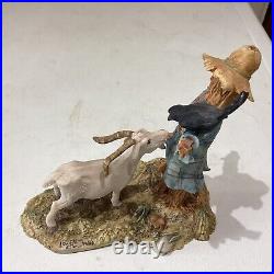 Schmid Lowell Davis Border Fine Arts Extremely Rare Goat And Scarecrow Ornament