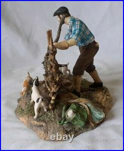 Superb 1981 Border Fine Arts Farmer With Jack Russell's Limited Edition 43/1750