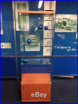 Tall All Glass Display Cabinet with Lockable Door Toughened Glass 60 w X 181h