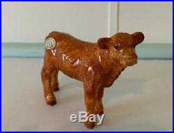 The Border Fine Arts Pottery Company Highland Cattle Bull Cow Calf Set Enesco
