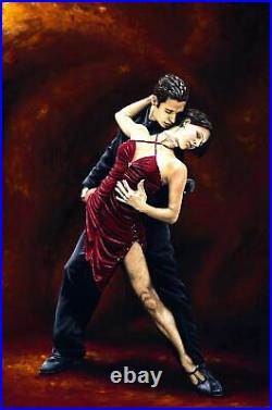 The Passion of Tango Signed Fine Art Giclée Print. Figurative dancers painting