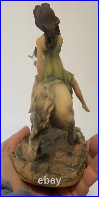 VTG Unicorn & Maiden Sculpture Border Fine Arts 1980 Signed David Geenty Rare