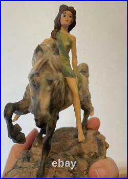 VTG Unicorn & Maiden Sculpture Border Fine Arts 1980 Signed David Geenty Rare