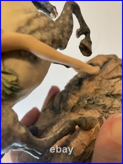 VTG Unicorn & Maiden Sculpture Border Fine Arts 1980 Signed David Geenty Rare