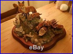 Very Rare Border Fine Arts Classic fox family of 6 Outing Piece foxes six